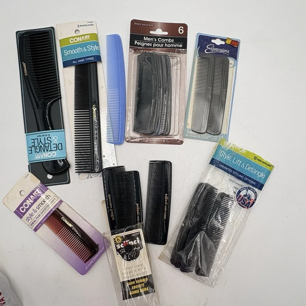 Vintage 90s Y2K Comb Lot Conair Scunci Mens Grooming NOS USA